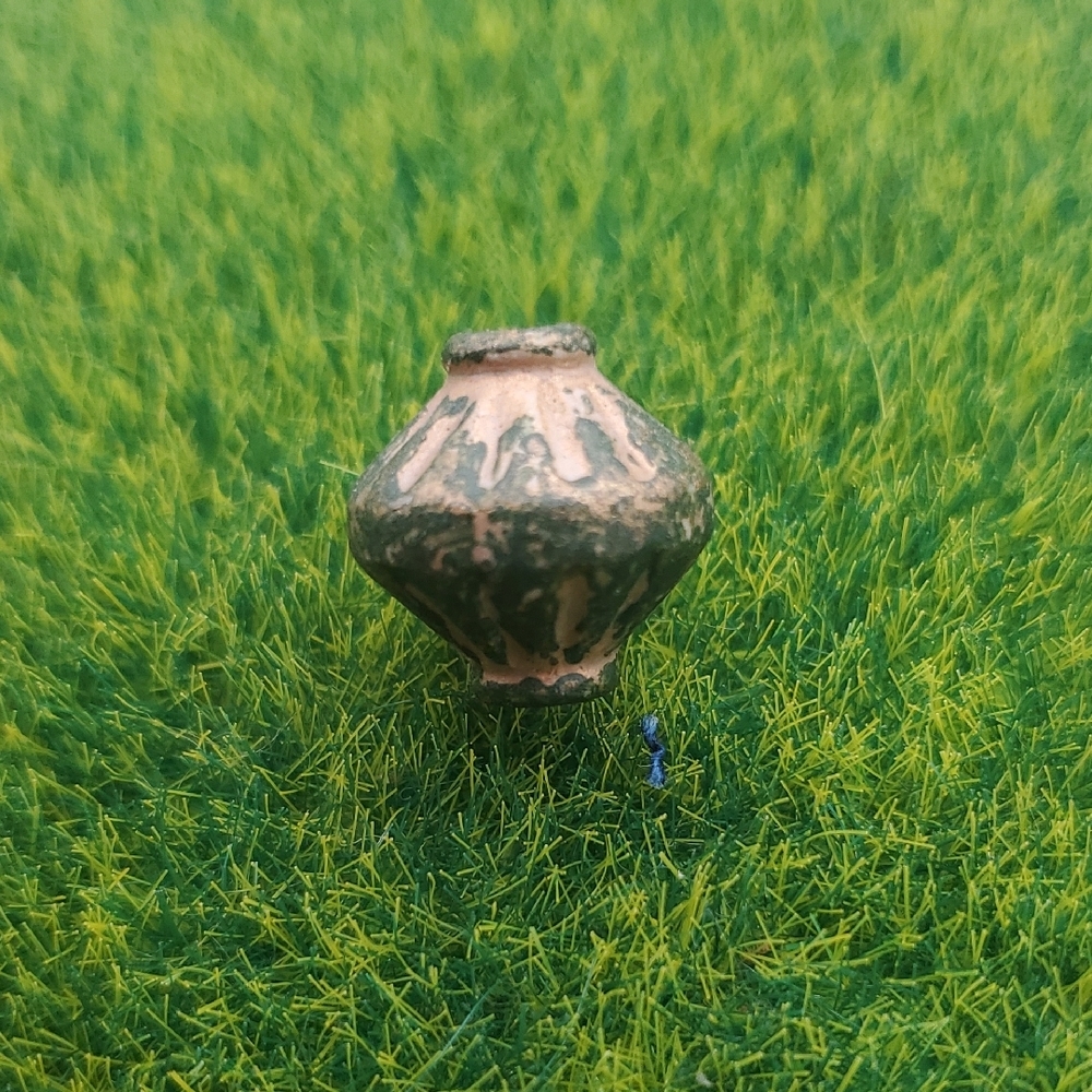 Oriental Lantern Bead Antique Green  P333